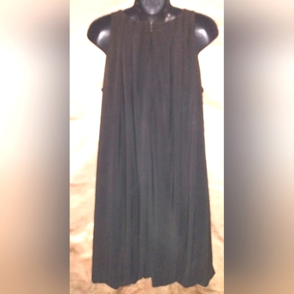 "Essentials by ABS" Women's Black Sleeveless Bubble-Hem Midi Dress - Picture 1 of 2